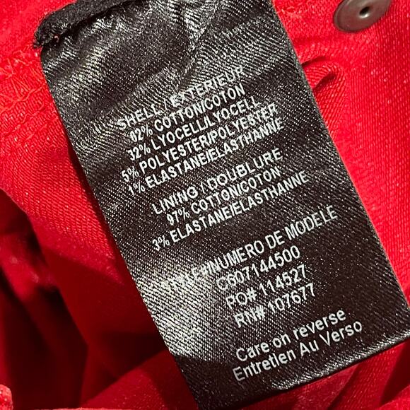 Alice + Olivia High Waist Wide Leg Raw Hem Red Jeans Size 29 - Picture 8 of 8